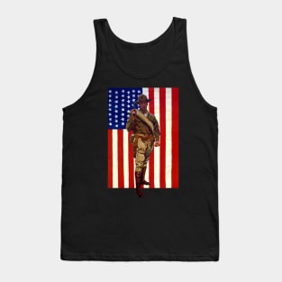 Vintage Soldier with American Flag Tank Top